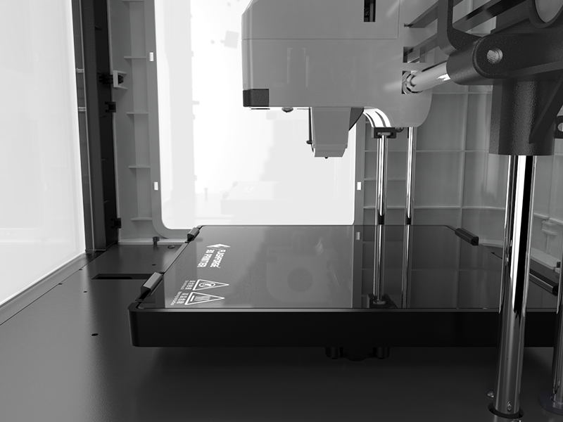 The glass build plate of the Adventurer 3 Pro 3D printer